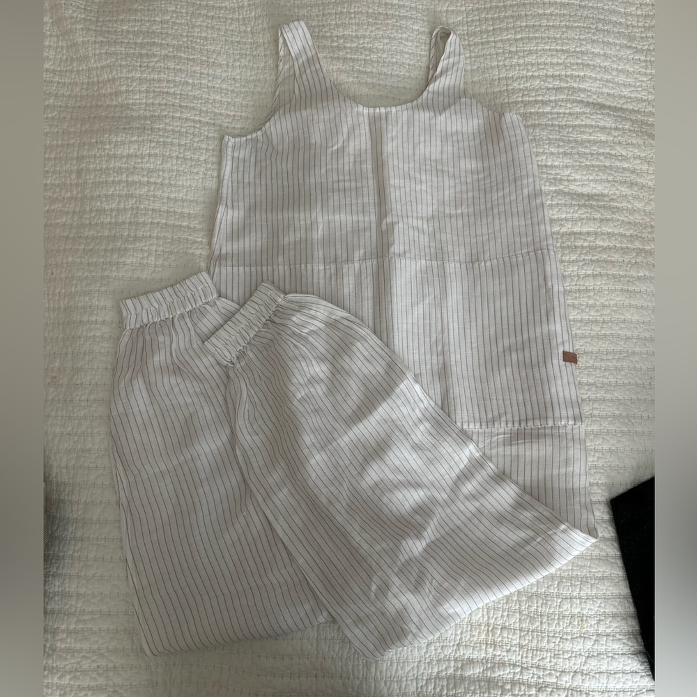 NWOT 🤎🤍 Lunya Resort Linen Silk Romper Jumpsuit Playsuit One Piece